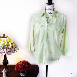 LRL * Lightweight Lime Green Button Down Shirt